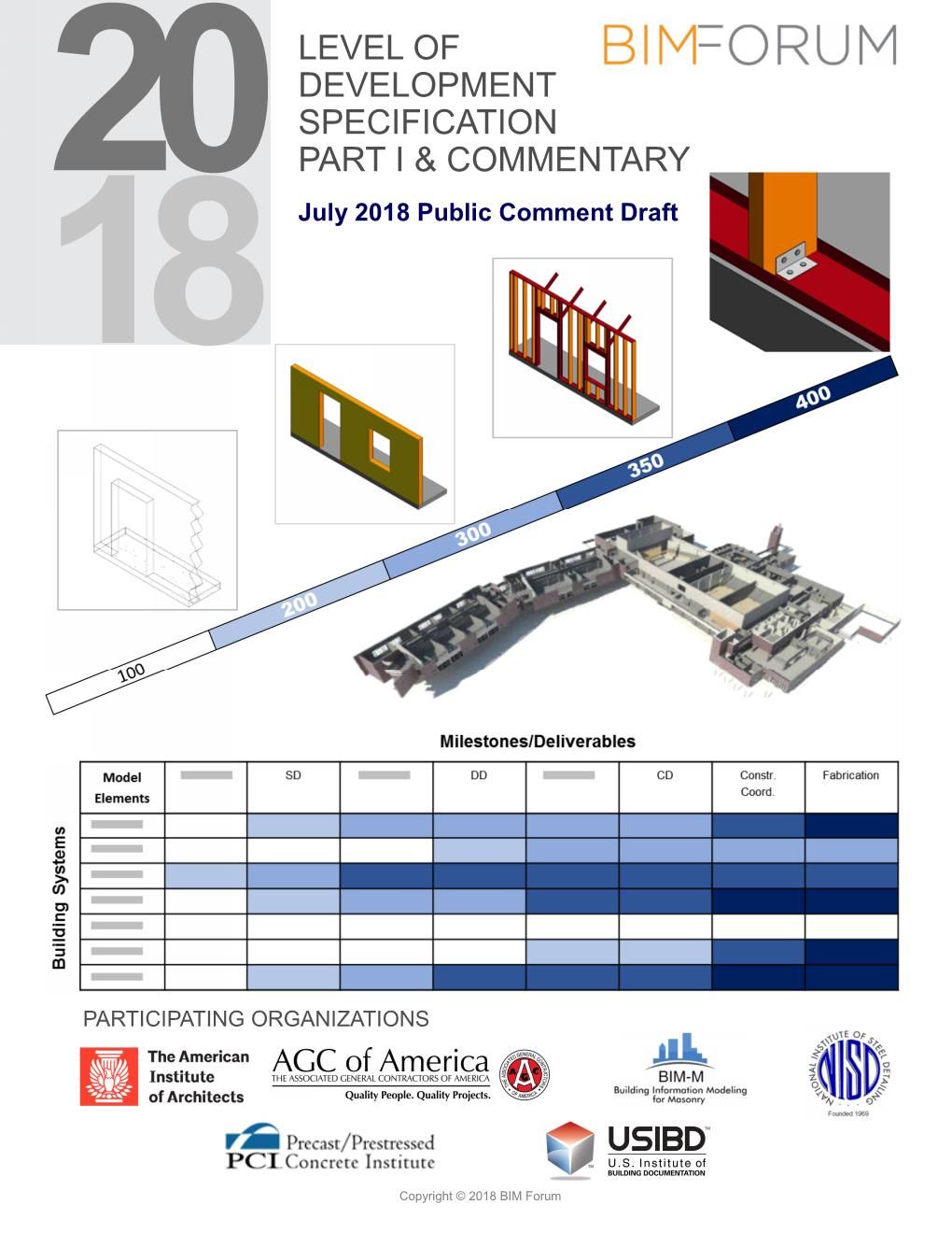 Imagen 2. Portada LOD Specification 2018 (BIM FORUM).